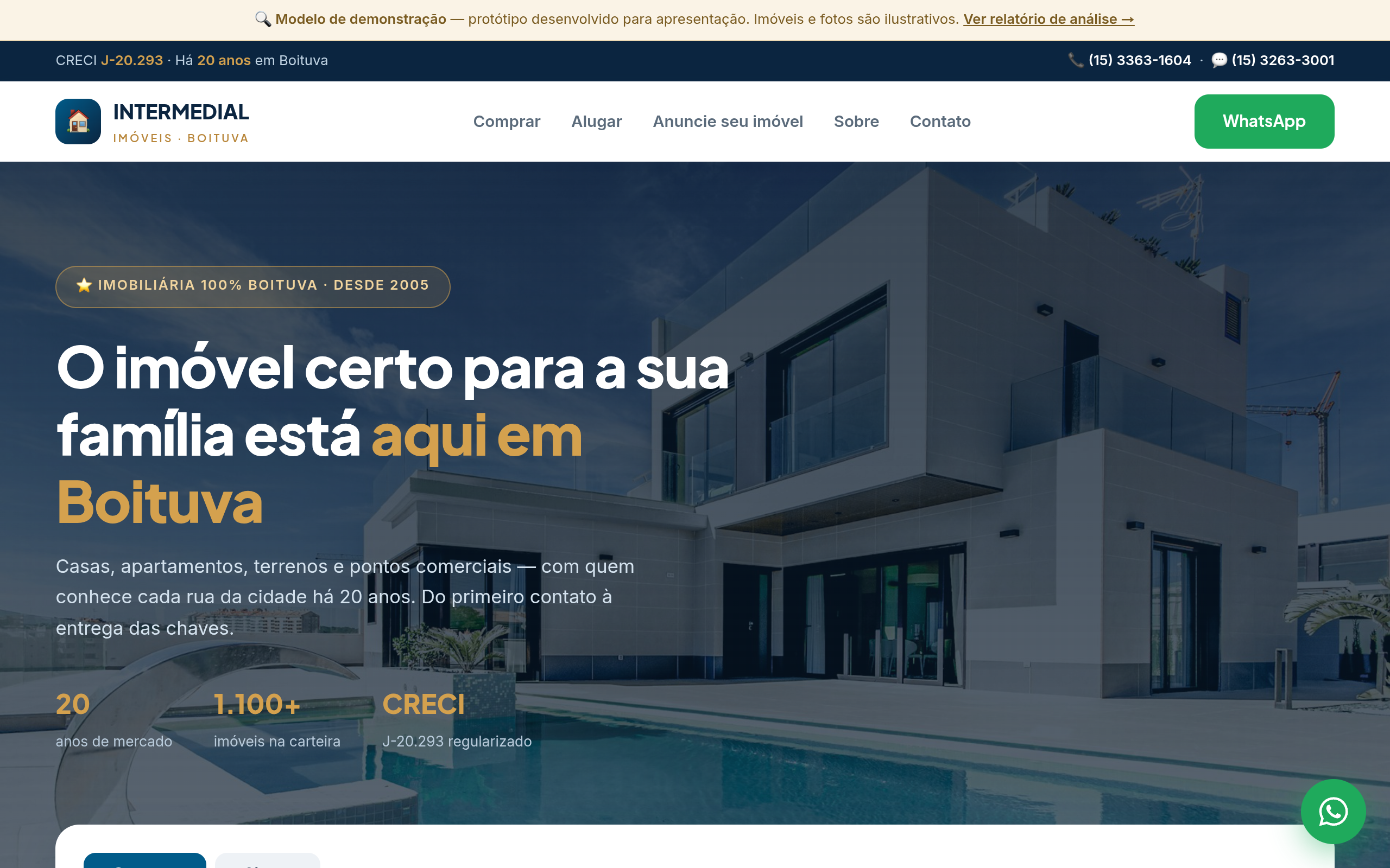 Print do site Intermedial Imóveis